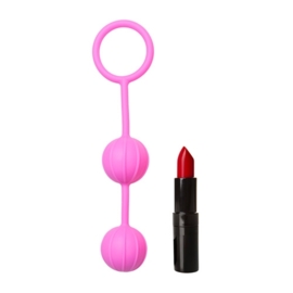 Vaginale balletjes verticale ribbels - roze