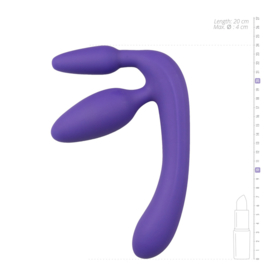 Drie dubbele voorbind dildo - paars