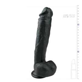 Realistische dildo zwart - 26,5 cm