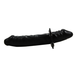 Mondknevel met latex dildo