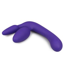 Drie dubbele voorbind dildo - paars