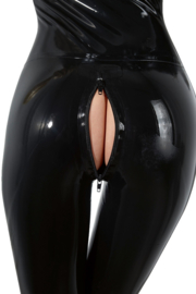 Catsuit in latex met grote rits