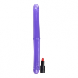 Paarse prachtige forse dubbele Dildo in jelly
