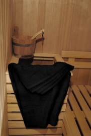A&R saunalaken 100x210 cm zwart badstof