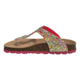 SHO.E.B. 76  0105H6 glitter meisjes slipper multi fuxia