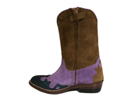 Clic CL-20794 meisjes westernlaars Purple Ocean Brown