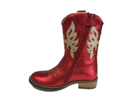 Hip H1700 meisjes western laars Rood Glitter Combi