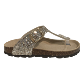 SHO.E.B. 76    0105H2 glitter meisjes slipper goud