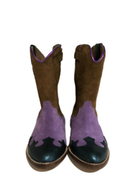 Clic CL-20794 meisjes westernlaars Purple Ocean Brown