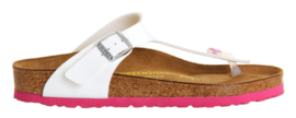 Birkenstock Gizeh white outsole pink