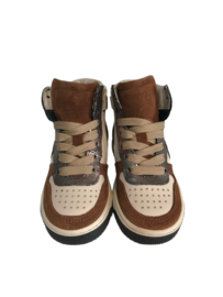 Pinocchio P1301 Meisjes Sneaker Halfhoog Taupe