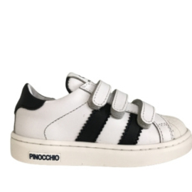 Pinocchio P1835 Wit klittenband sneakertje met stootneusje