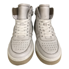 Hip H1301 Hoge sneakers Wit Beige met veters en rits