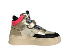 Hip H1164 Hoge Sneaker Beige Kobalt Roze