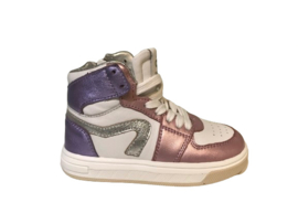 Pinocchio P1012 sneaker met pink metallic en lila