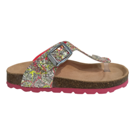 SHO.E.B. 76  0105H6 glitter meisjes slipper multi fuxia