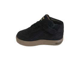 Pinocchio P1285  jongens sneaker half hoog blauw suede