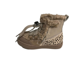 ShoesmeFL23W018-D Taupe bont gevoerd