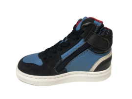 Pinocchio P1665  jongens sneaker half hoog blauw