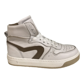 Hip H1301 Hoge sneakers Wit Beige met veters en rits