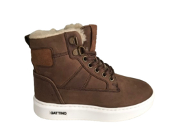 Gattino G2729 Half Hoge Sneaker Mid Bruin Bont