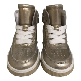 Pinocchio P1301 Hoge sneaker Platina met veter en rits