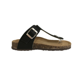 SHO.E.B76  0105C13  slippers zwart leer