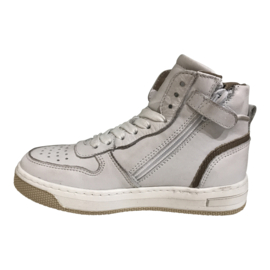 Hip H1301 Hoge sneakers Wit Beige met veters en rits