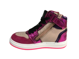 Pinocchio P1765 Sneaker Meisjes Halfhoog Fuchsia