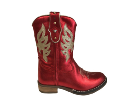 Hip H1700 meisjes western laars Rood Glitter Combi