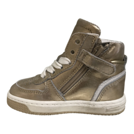 Pinocchio P1301 Hoge sneaker Platina met veter en rits