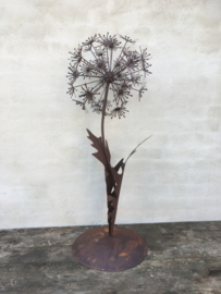 Grote metalen bloem 135 cm tuindecoratie roest lelie tulp groot roest groot paardebloem berenklauw bereklauw