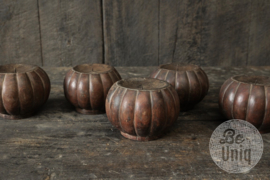Oude houten kandelaar kandelaars pumpkin pompoen bol herfst landelijk
