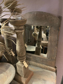 Vergrijsd houten spiegel aura Peeperkorn landelijk stoer sober boeren wandspiegel