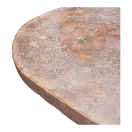 Hele gave Bruine oud metalen ovaal ronde ovale tafel bistro eettafel keukentafel rond 123 x 63 cm landelijk stoer vintage industrieel