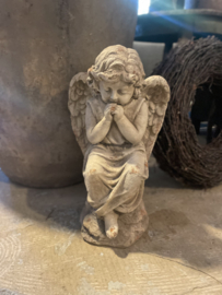 PTMD Prachtige grote oud beige engel beeld