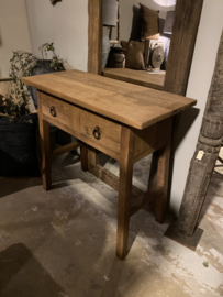 Naturel houten ladekast dressoir haltafel wastafel wandmeubel Met 2 lades Sidetable landelijk stoer