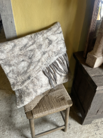 Vilten kussenhoes HOFFZ kussen kussens groot 60 x 60 cm grijs beige vervilt