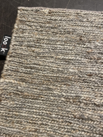 Groot vlakgewoven 100 % hennep vloerkleed kleed carpet karpet middle grey 200 x 140 cm