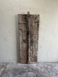 Gaaf oud vergrijsd doorleefd houten luik paneel 171 x 58 cm deur poort grijs beige wanddecoratie