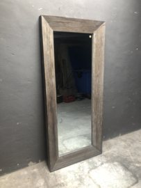 Stoere vergrijsd houten spiegel passpiegel 180 x 80 cm landelijk stoer industrieel