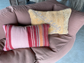 HOFFZ berber vintage kussenhoes kussen kussentje 60 x 30 cm Ibiza hippie roze rose zalm oranje