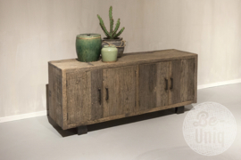 Prachtig groot stoer grof vergrijsd houten Dressoir tv kast televisiemeubel 160 x 45 x H60 cm landelijk robuust industrieel SEP