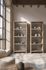 Stoere vergrijsd houten kast Railway truckwood boekenkast SEP legkast linnenkast badkamerkast keukenkast servies rek schap vakkenkast Roomdivider 200 x 80 x 40 cm SEP
