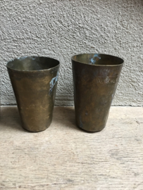 Oude koperen beker drinkbeker mok kom vintage kandelaar theelichtje Marrakech Marokkaans