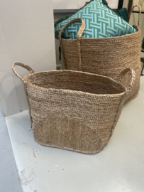 Grote grove jute mand tas papaya basket M opberg bak boho landelijk eichholtz Scandinavisch