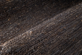 Groot vlakgewoven 100 % hennep vloerkleed kleed carpet karpet charcoal 240 x 170 cm