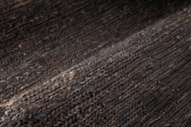 Groot vlakgewoven 100 % hennep vloerkleed kleed carpet karpet charcoal 140 x 200 cm
