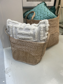 Grote grove jute mand tas papaya basket L opberg eichholtz bak boho landelijk Scandinavisch