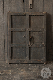 Prachtig oud doorleefd sleets houten kozijn poort deur wandpaneel wanddecoratie landelijk 54 x 44 cm